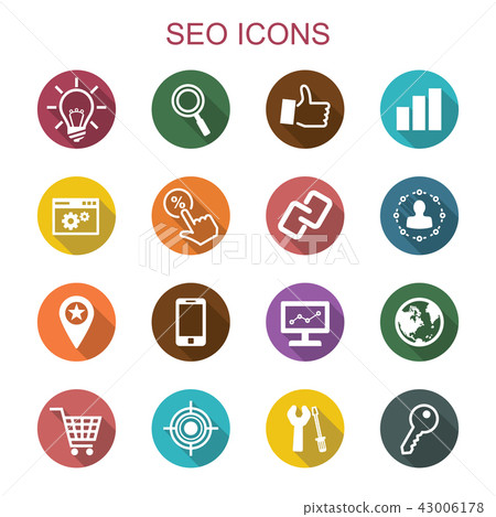 seo long shadow icons 43006178