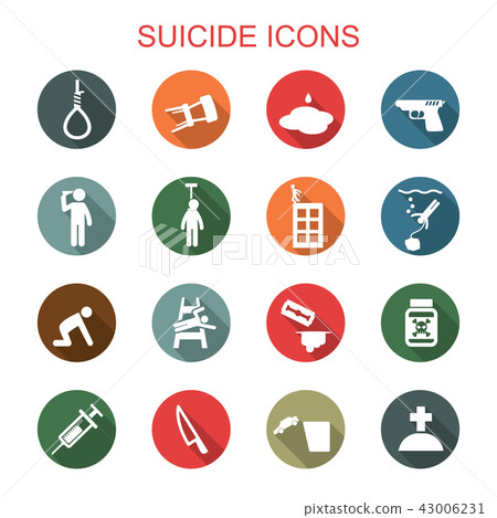 suicide long shadow icons 43006231