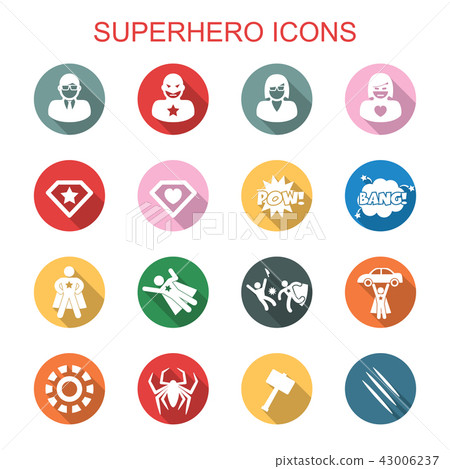 superhero long shadow icons superhero long shadow icons 43006237