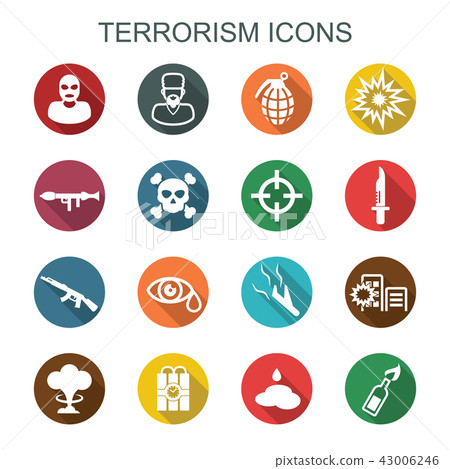terrorism long shadow icons 43006246