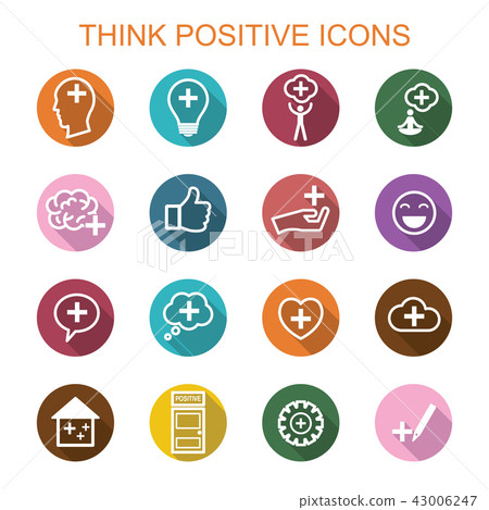 think positive long shadow icons think positive long shadow icons 43006247