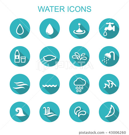 water long shadow icons water long shadow icons 43006260