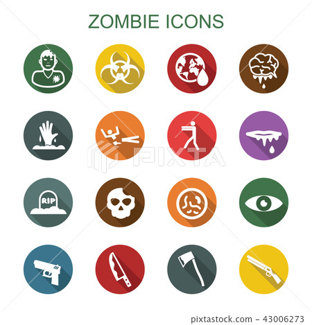 zombie long shadow icons 43006273