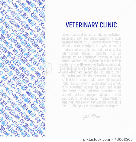 Veterinary clinic concept with thin line icons 43008503