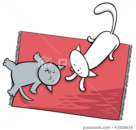 cute playing cats cartoon illustration cute playing cats cartoon illustration 43008638