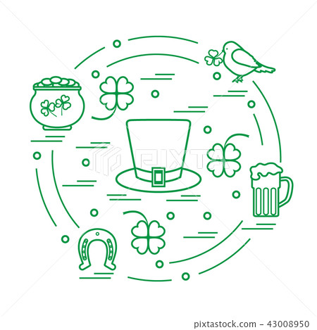 different symbols for St Patrick's Day arranged in different symbols for St Patrick's Day arranged in 43008950