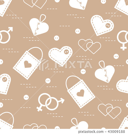 Cute seamless pattern with variety romantic Cute seamless pattern with variety romantic 43009188