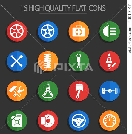 car shop 16 flat icons car shop 16 flat icons 43010147