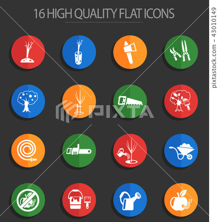 gardening 16 flat icons gardening 16 flat icons 43010149