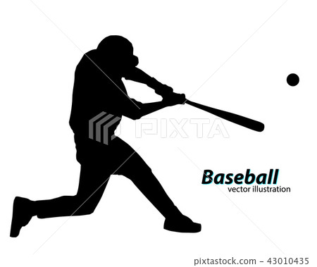silhouette of a baseball player 43010435