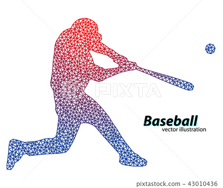 silhouette of a baseball player. Text on a separate layer, color