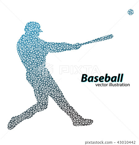silhouette of a baseball player from triangle. silhouette of a baseball player from triangle. 43010442