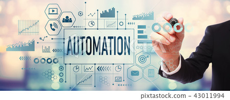 Automation with businessman Automation with businessman 43011994