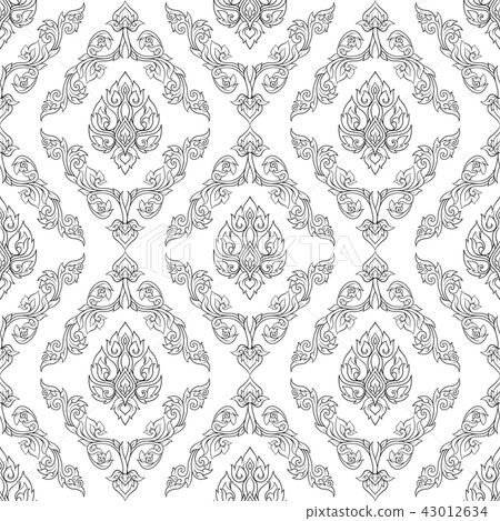 Seamless pattern, background of decorative elements of tradition 43012634