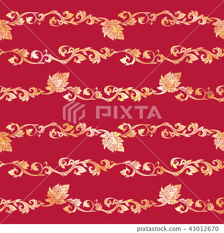 Seamless pattern, background of gold decorative elements of trad 43012670