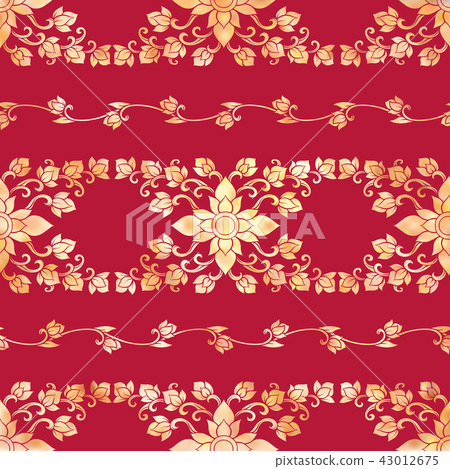 Seamless pattern, background of gold decorative elements of trad 43012675