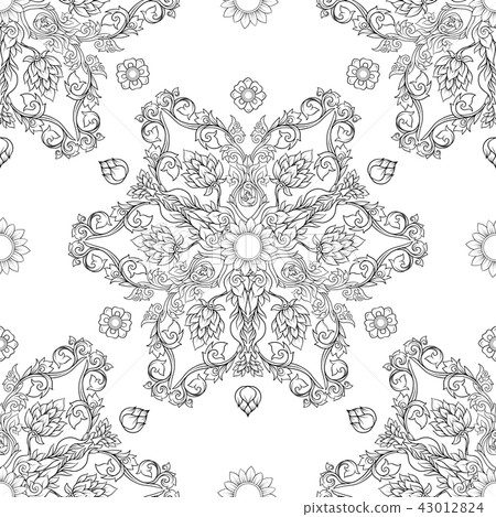 Seamless pattern, background of decorative elements of tradition Seamless pattern, background of decorative elements of tradition 43012824