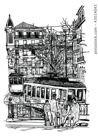 Typical tramway in Lisbon 43014043