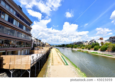 Kyoto Shijo Ohashi Bridge from Kamogawa Floor Landscape Kyoto Summer Landscape Kamogawa Summer Landscape Kyoto Summer 43015059