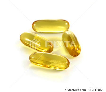 Cod liver oil omega 3 isolated on white background 43016069