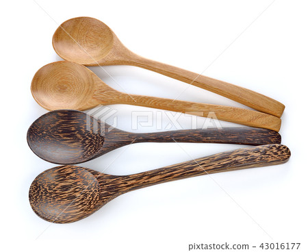 wood spoon on white background wood spoon on white background 43016177