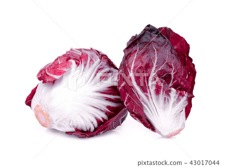 two whole red radicchio isolated on white  43017044