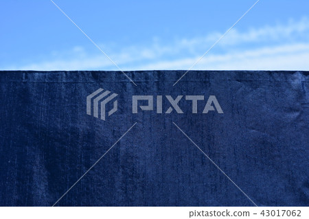 Japanese style background image material, beautiful Japanese cloth, fabric, blue sky background 43017062