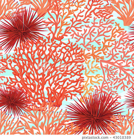 Sea world seamless pattern - Stock Illustration [43018389] - PIXTA