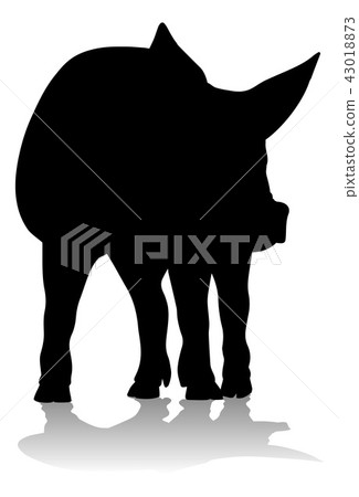 Pig Silhouette Farm Animal 43018873