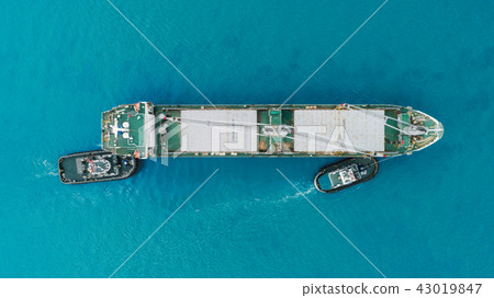 Aerial view container ship for import export. Aerial view container ship for import export. 43019847