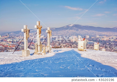 Calvary in Nitra city with Zobor hill, Slovakia 43020196