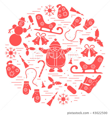 different new year and christmas symbols 43022500