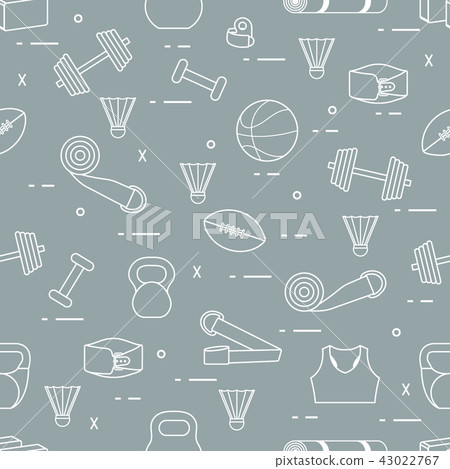 Pattern with sports equipment Healthy lifestyle. Pattern with sports equipment Healthy lifestyle. 43022767
