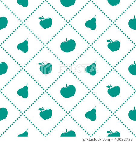 Apples and pears juicy fruit Seamless pattern. - Stock Illustration ...