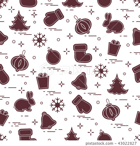 New Year and Christmas seamless pattern Winter - Stock Illustration ...