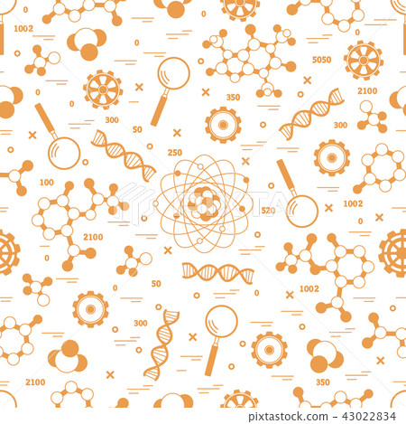 Seamless pattern with variety scientific, - Stock Illustration ...