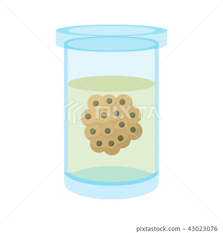Embryos in laboratory flask cartoon icon 43023076