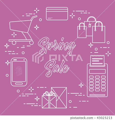 Spring sale Shopping icons. - Stock Illustration [43023213] - PIXTA