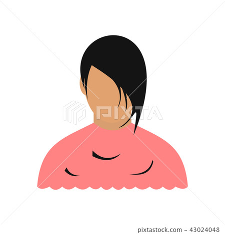 Avatar woman barbershop flat icon 43024048