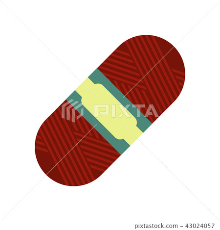 Skein of red wool flat icon 43024057