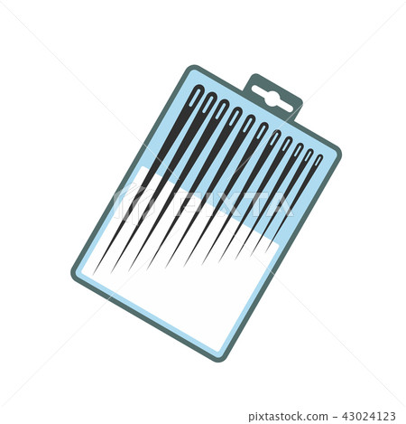 Different sewing needles in a box flat icon 43024123