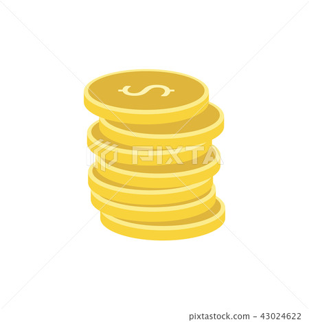 Stack of gold coins flat icon 43024622