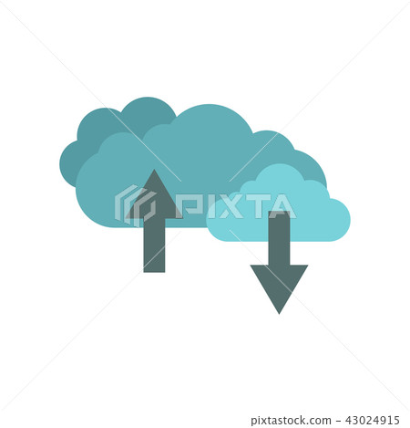 Clouds with arrows flat icon Clouds with arrows flat icon 43024915