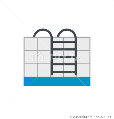 Stairs of the swimming pool flat icon 43024943