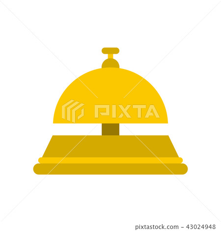 Reception bell flat icon Reception bell flat icon 43024948