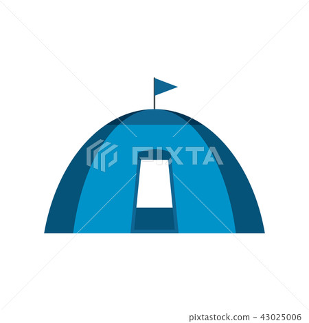 Blue dome tent flat icon - Stock Illustration [43025006] - PIXTA