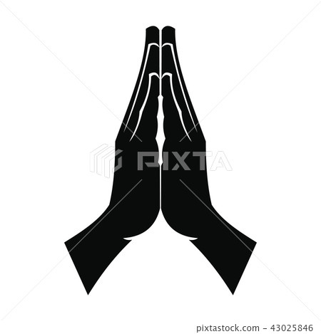 Praying hands black simple icon 43025846