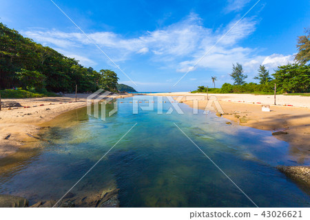 sea water in canal from the sea flow down the sea  sea water in canal from the sea flow down the sea  43026621