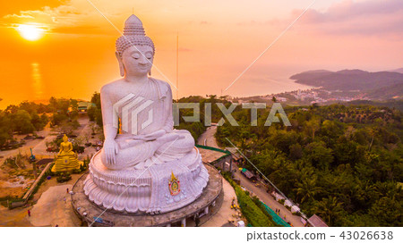 aerial view sweet sunset at Phuket big Buddha 43026638