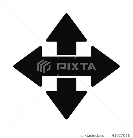 Cross arrows black simple icon 43027028